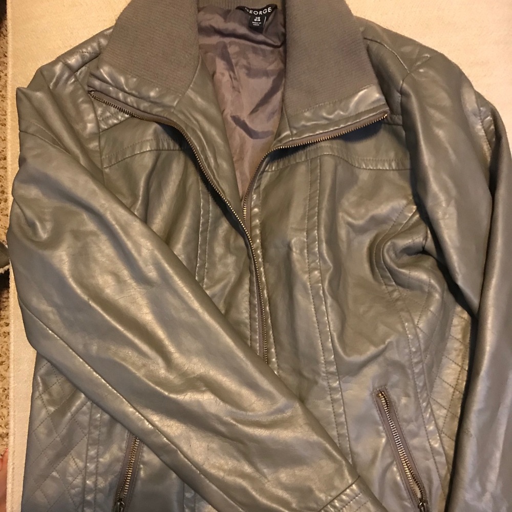 Gray Leather Jacket